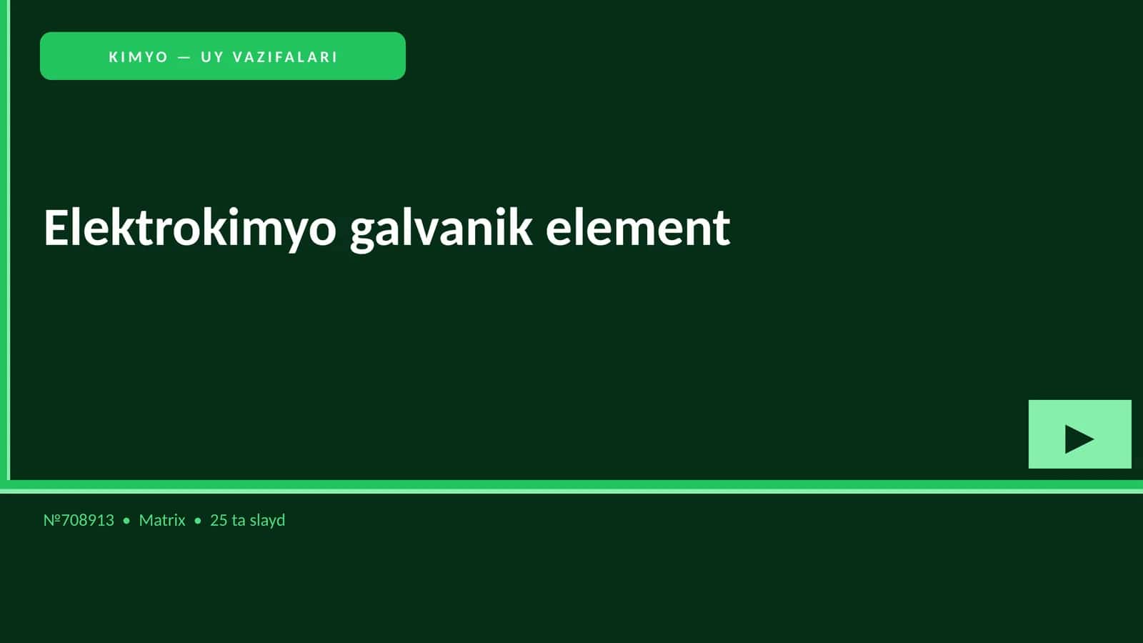 Elektrokimyo galvanik element