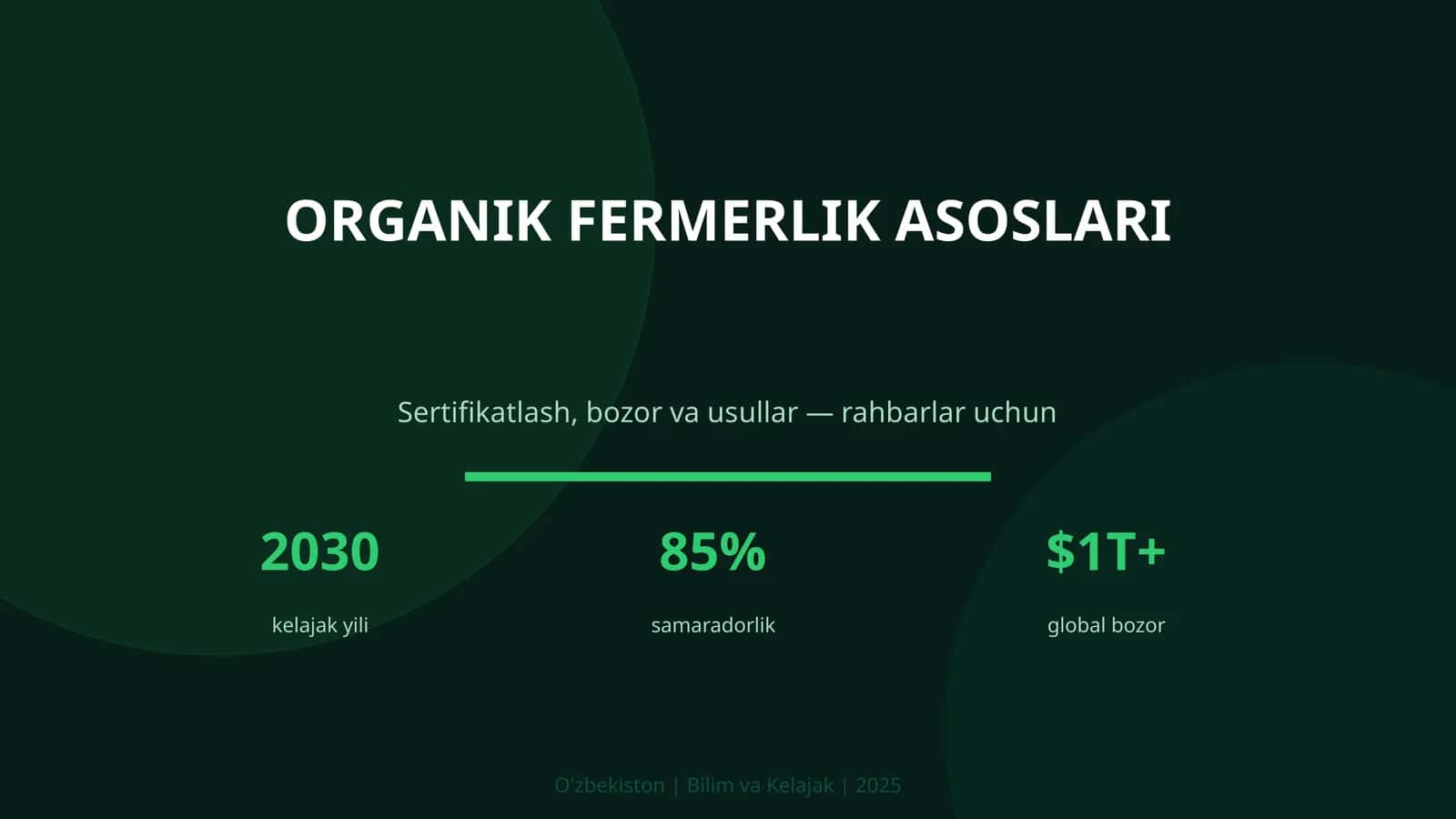 ORGANIK FERMERLIK ASOSLARI