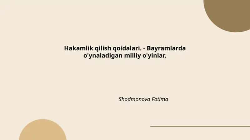 Bayramlarda o'ynaladigan milliy o'yinlar