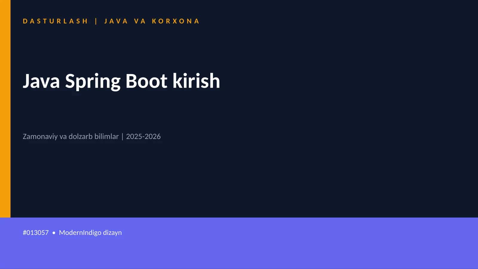 Java Spring Boot kirish