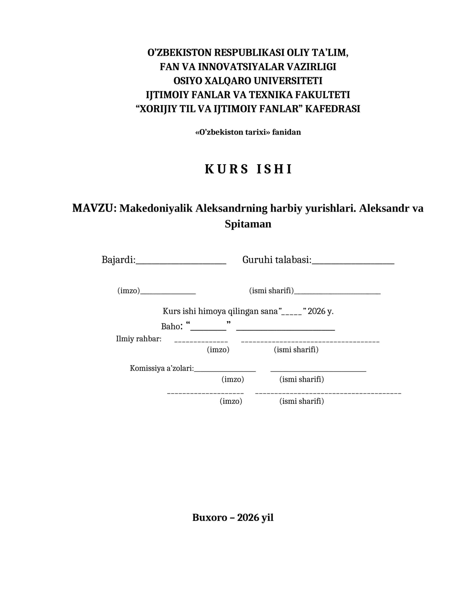 Makedoniyalik Aleksandrning harbiy yurishlari. Aleksandr va Spitaman