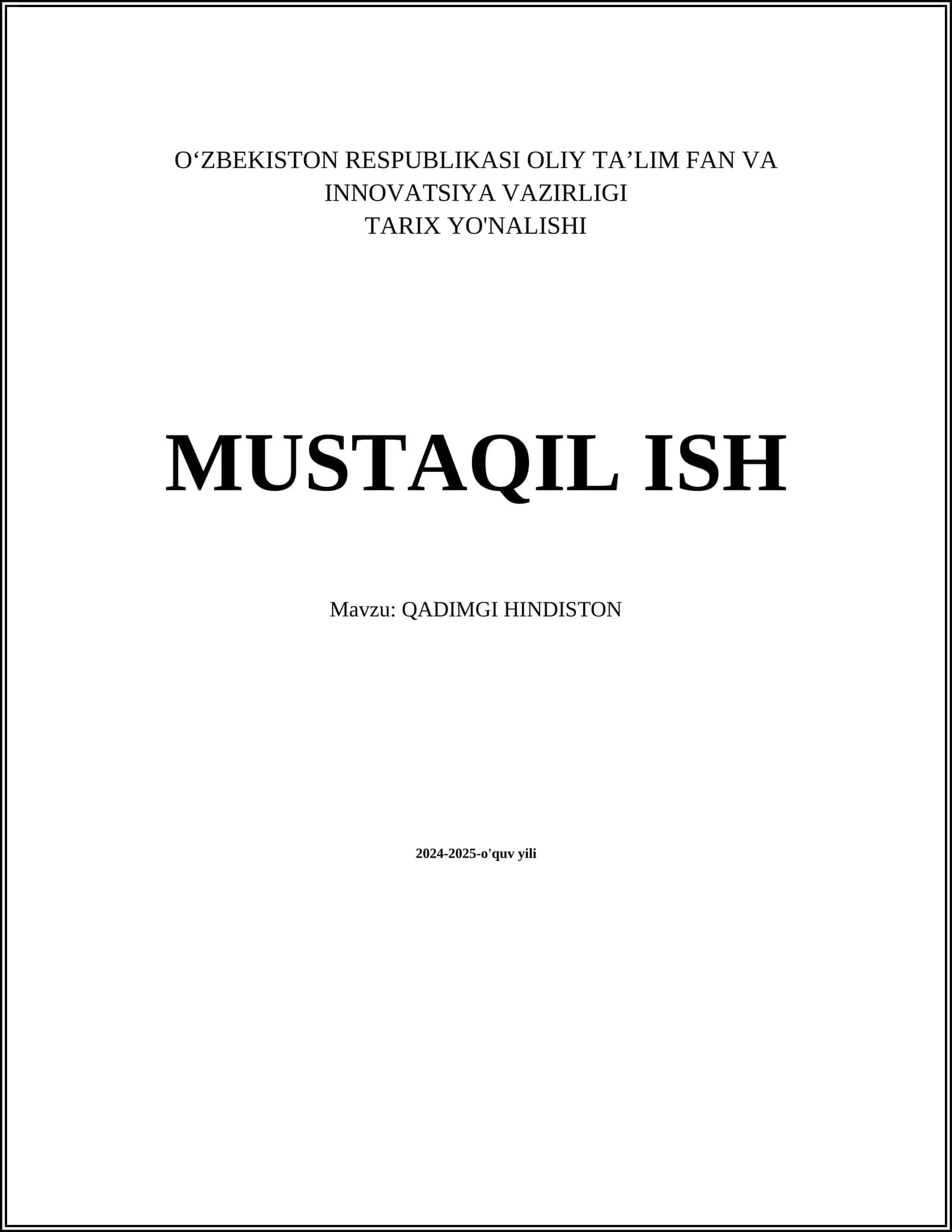 QADIMGI HINDISTON