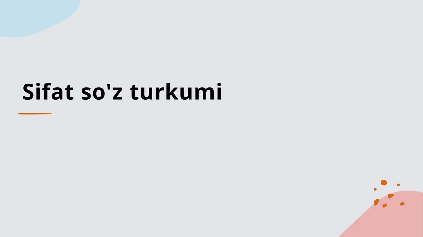 Sifat so z turkumi