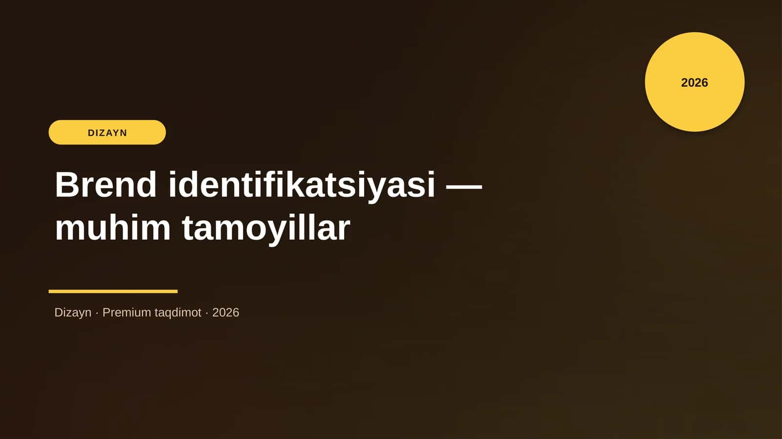 Brend identifikatsiyasi — muhim tamoyillar