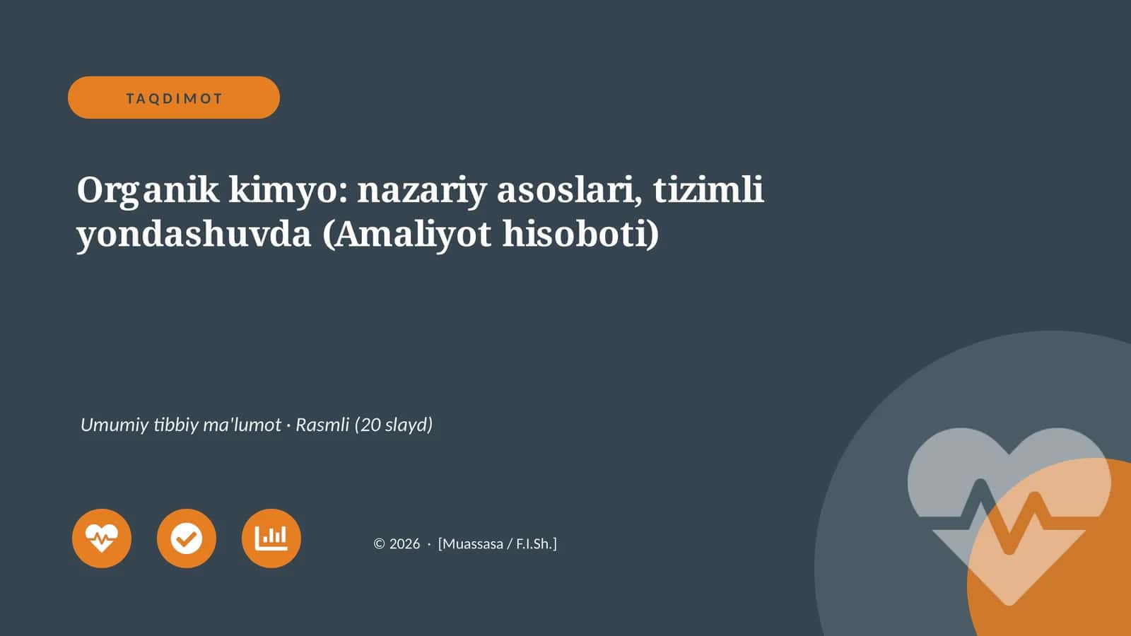 Organik kimyo: nazariy asoslari, tizimli yondashuvda (Amaliyot hisoboti)