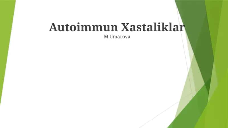 Autoimmun Xastaliklar