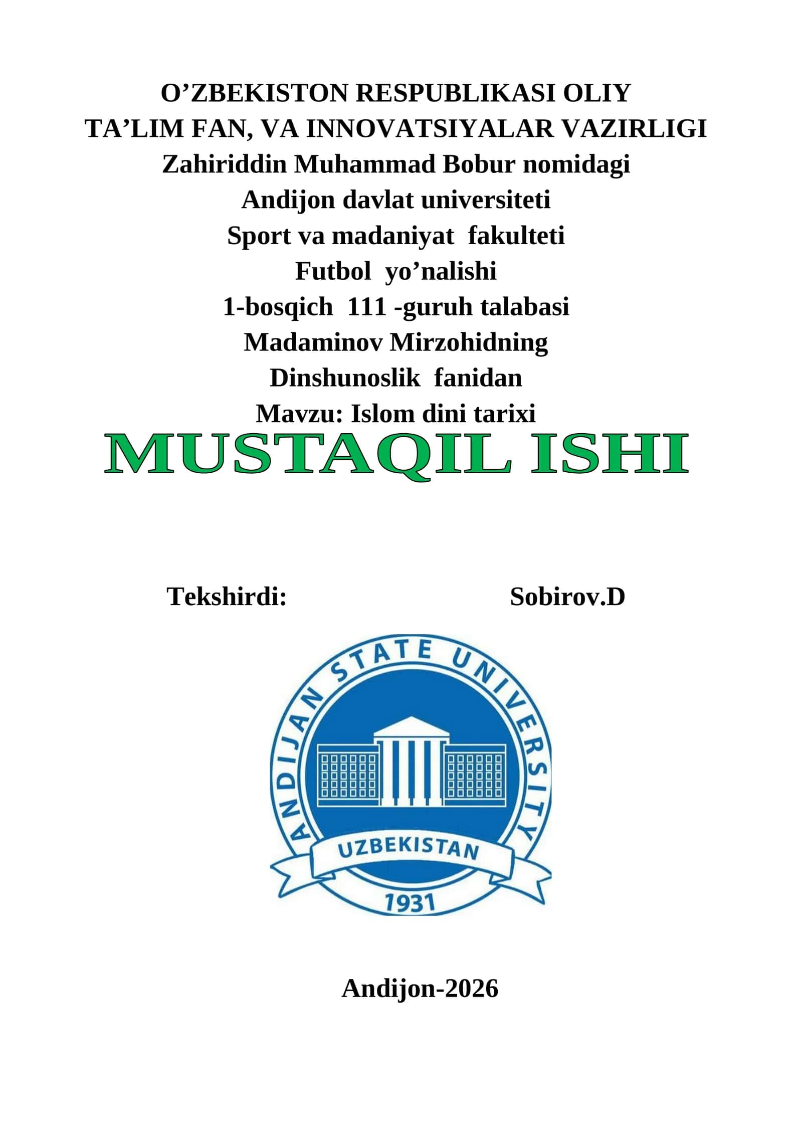 Islom dini tarixi