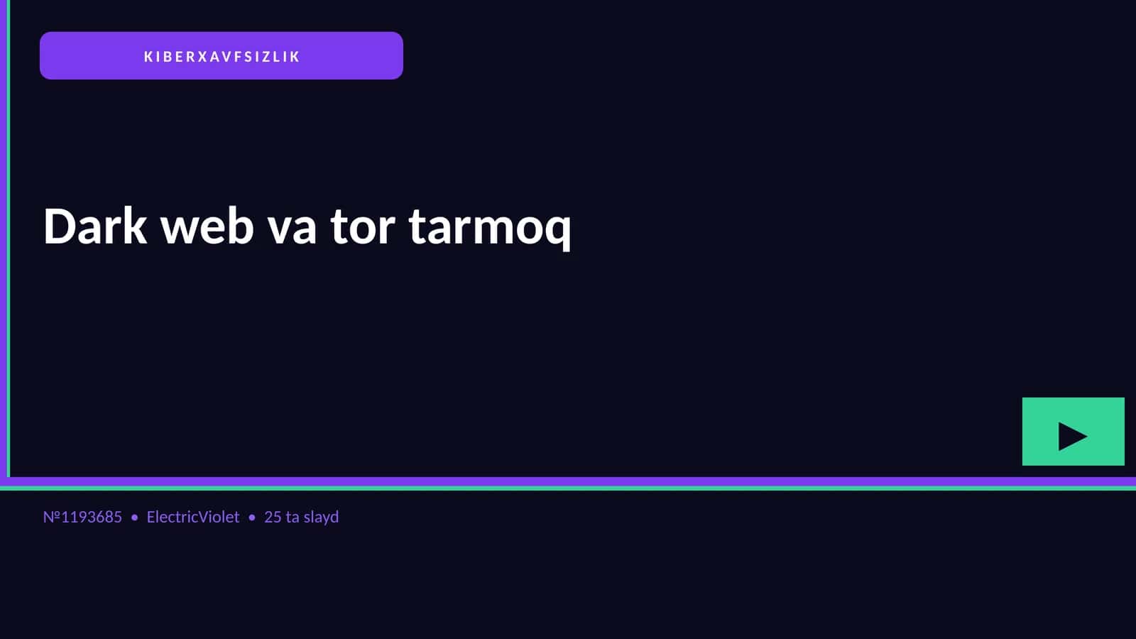 Dark web va tor tarmoq