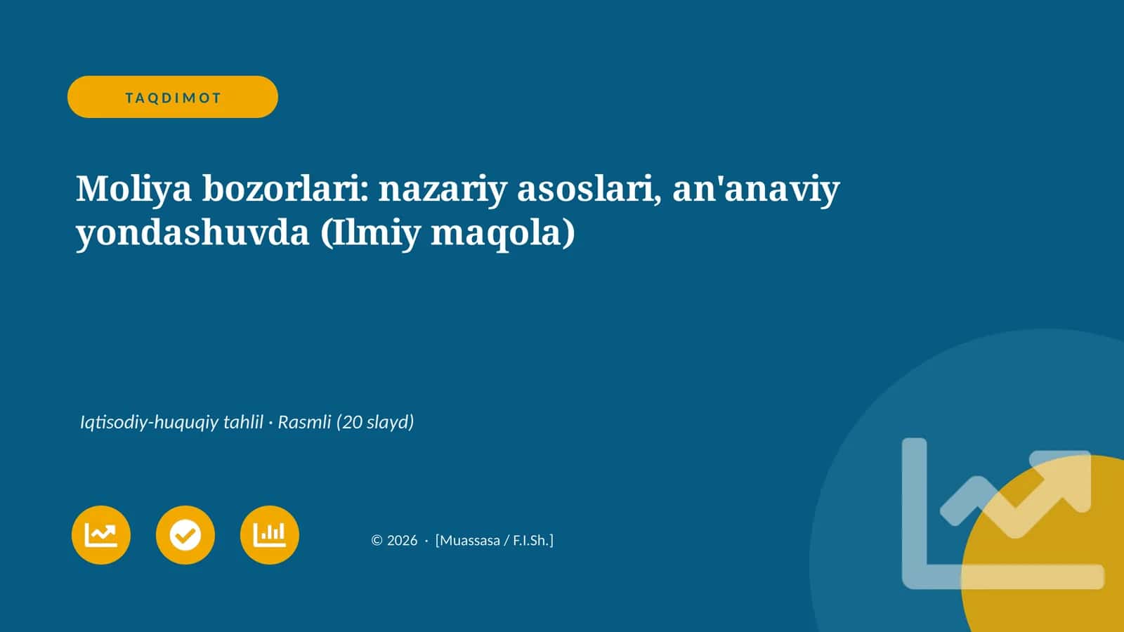 Moliya bozorlari: nazariy asoslari, an'anaviy yondashuvda (Ilmiy maqola)