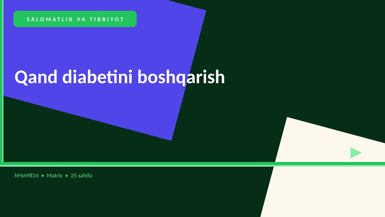 Qand diabetini boshqarish