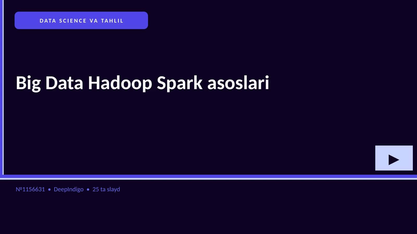 Big Data Hadoop Spark asoslari