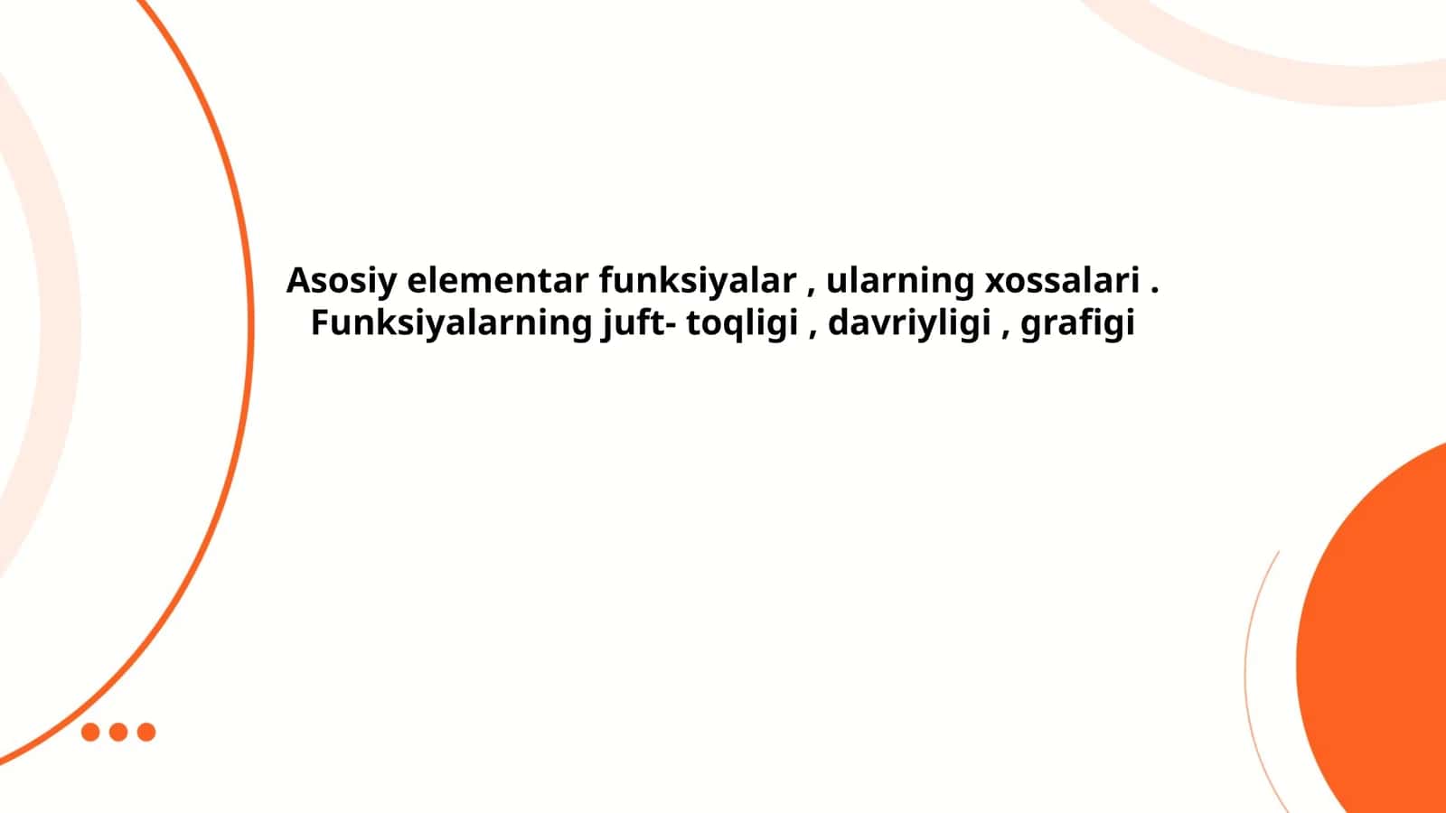 Asosiy elementar funksiyalar
