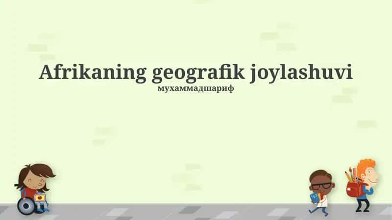 Afrikaning geografik joylashuvi