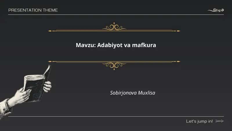 Adabiyot va mafkuraviy ta'lim