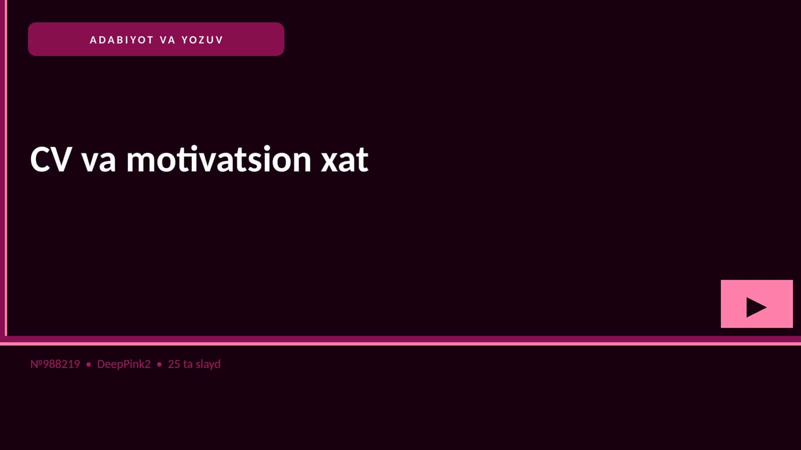CV va motivatsion xat