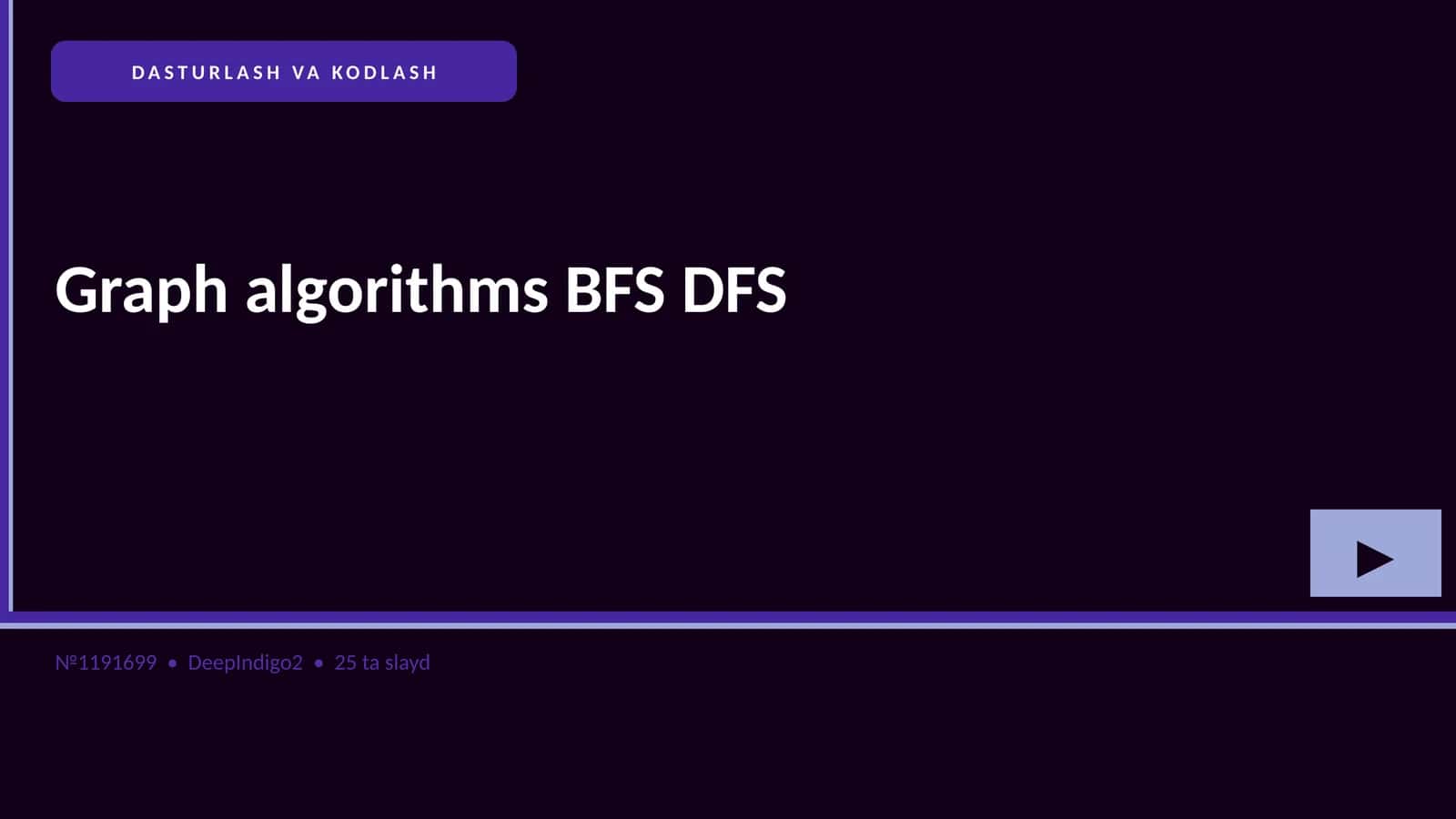 Graph algorithms BFS DFS