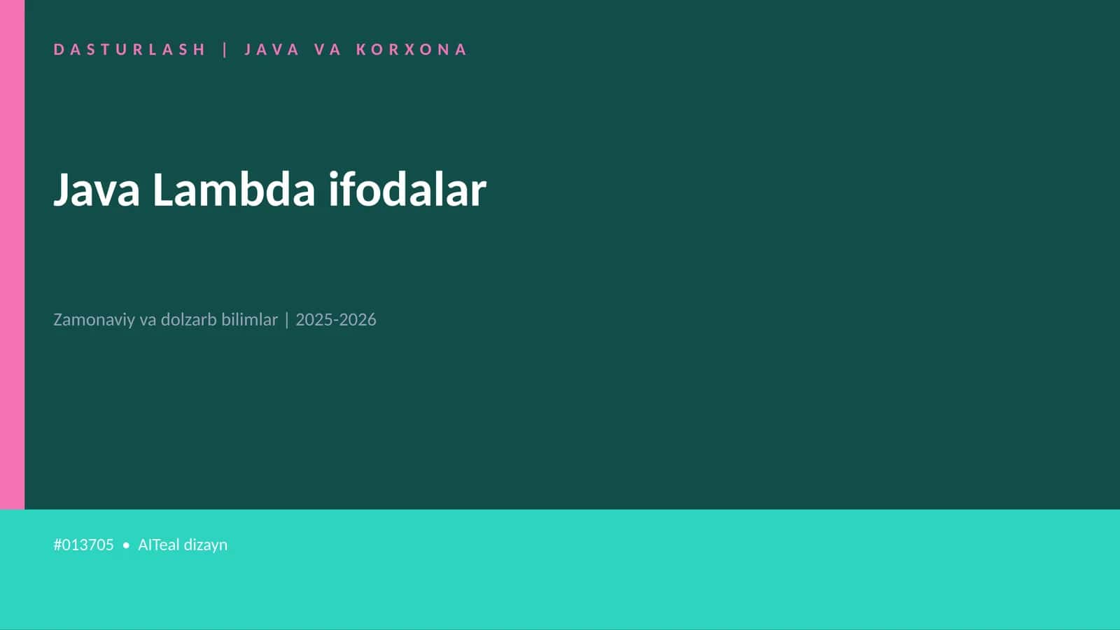 Java Lambda ifodalar