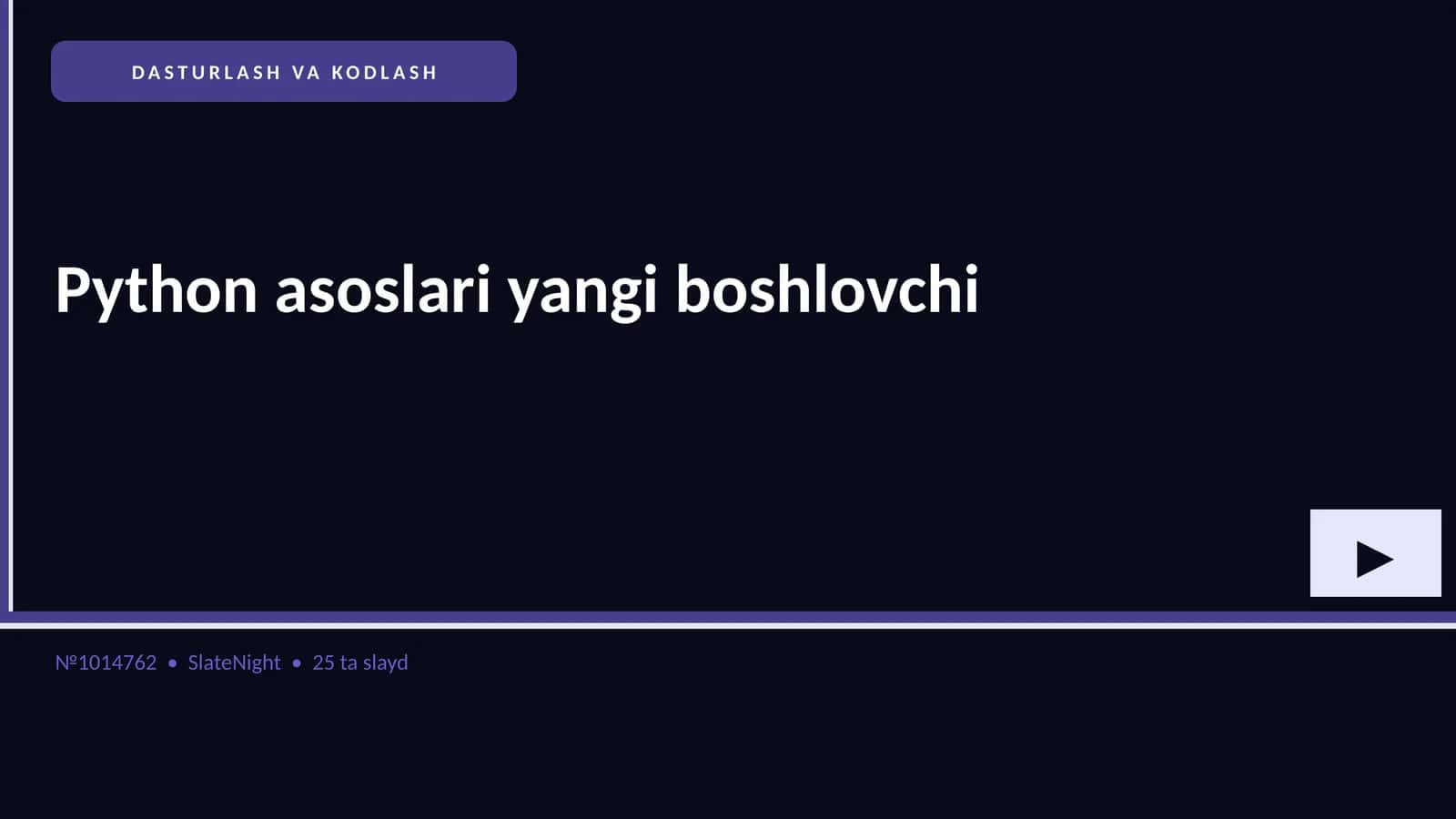Python asoslari yangi boshlovchi