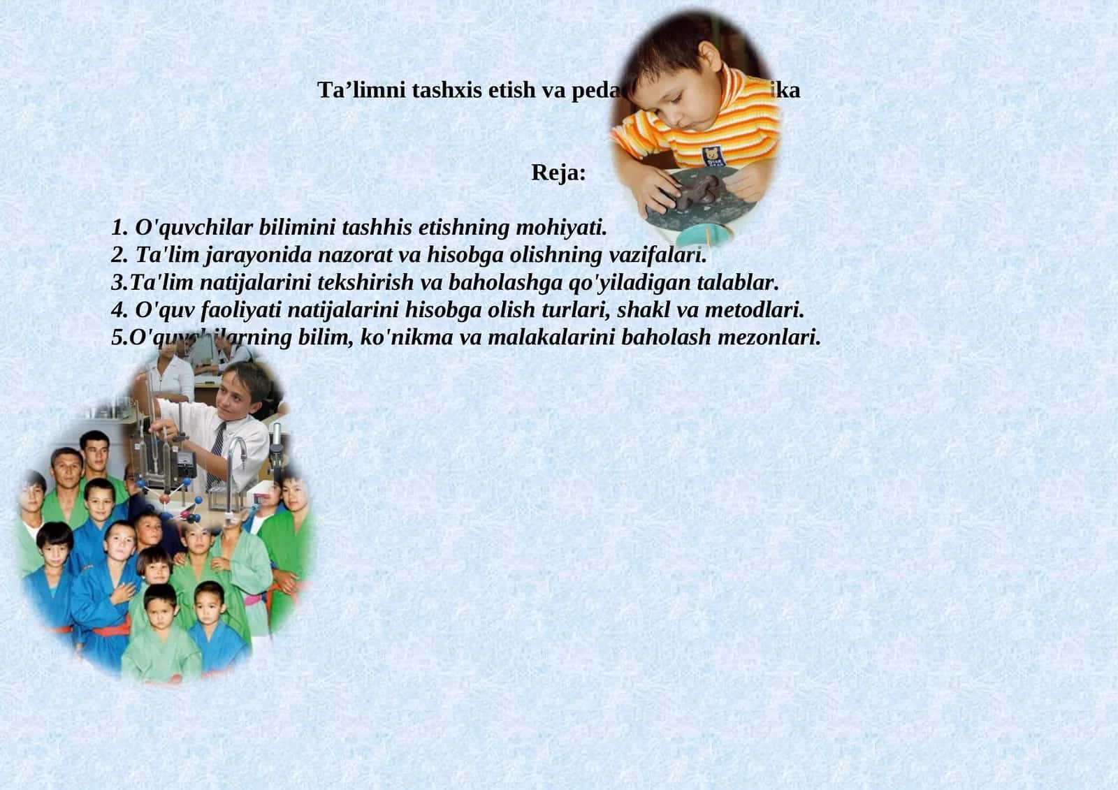 Ta’limni tashxis etish va pedagogik diagnostika