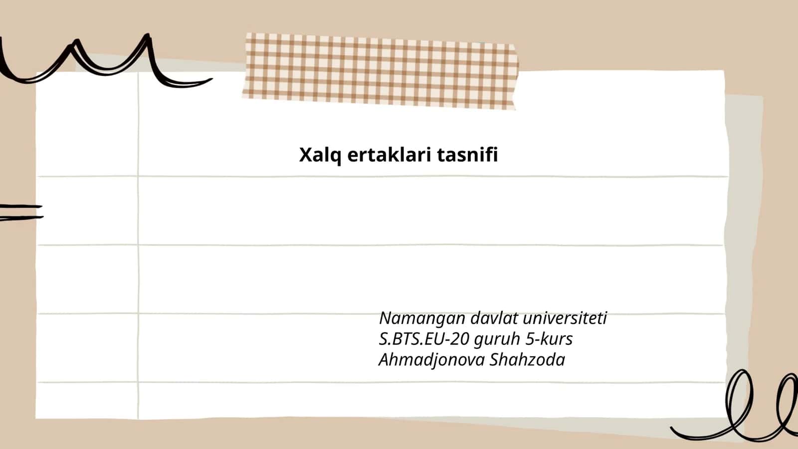 Xalq ertaklari tasnifi