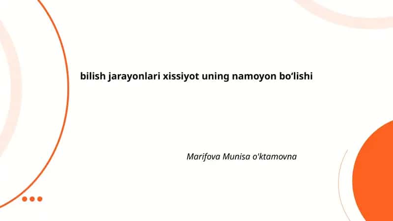 Bilish jarayonlari va hissiyotlar
