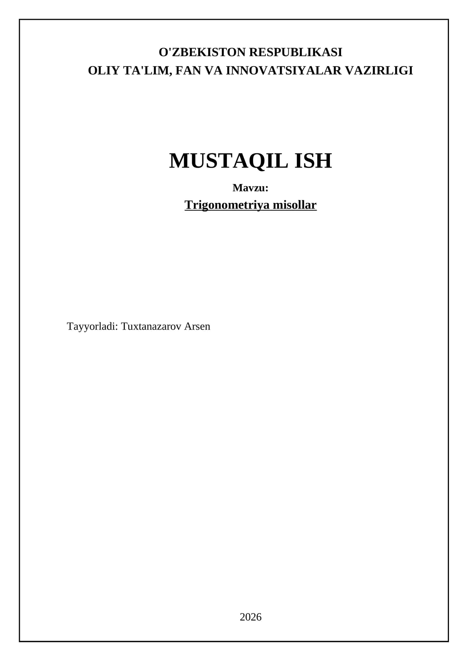 Trigonometriya misollar