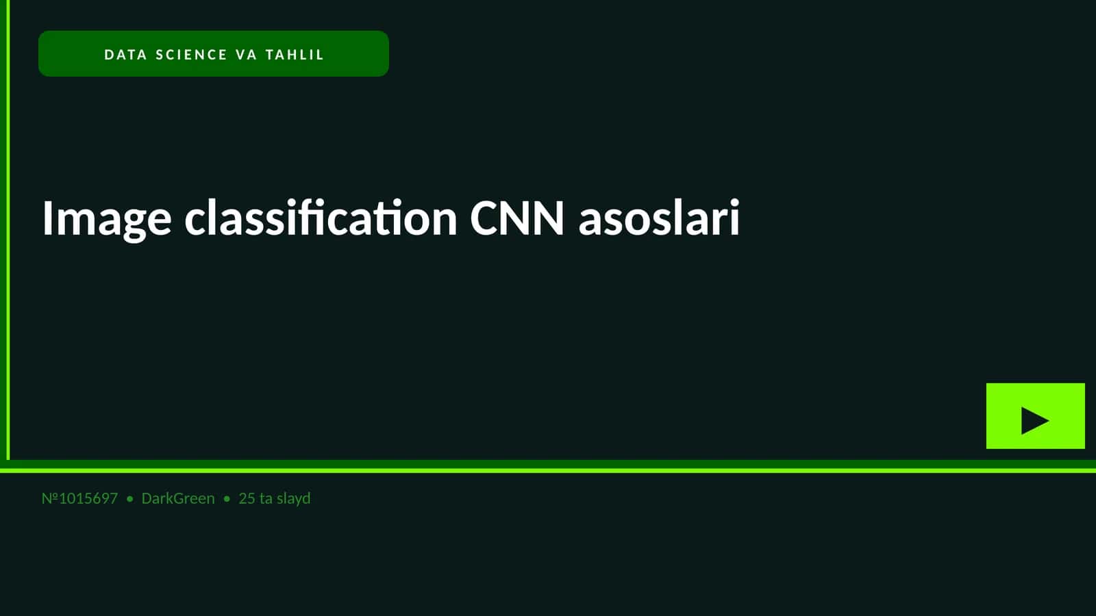 Image classification CNN asoslari
