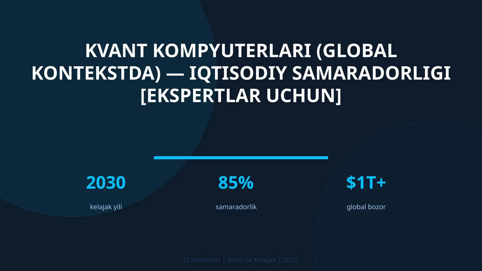 Kvant kompyuterlari (global kontekstda) — iqtisodiy samaradorligi [ekspertlar uchun]
