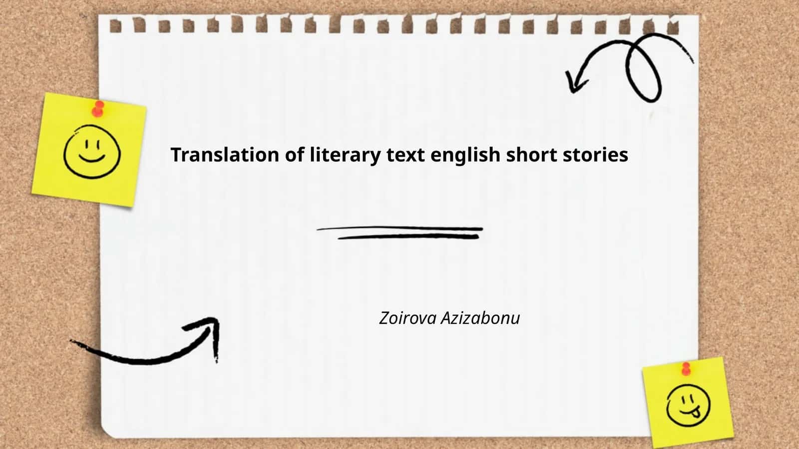 Translation of literary text english short stories