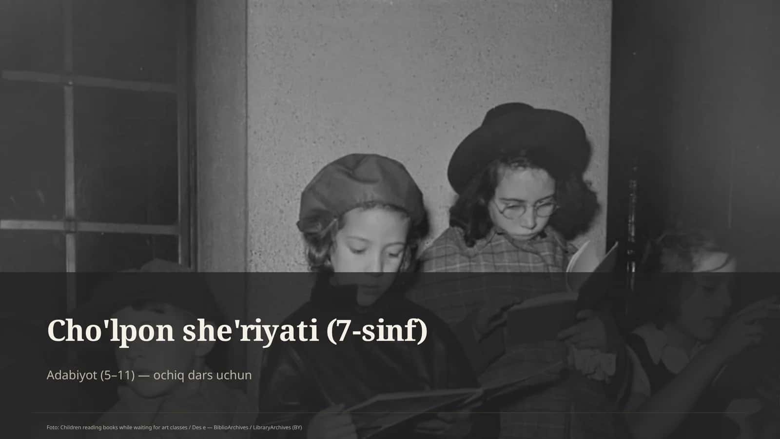 Cho'lpon she'riyati (7-sinf)