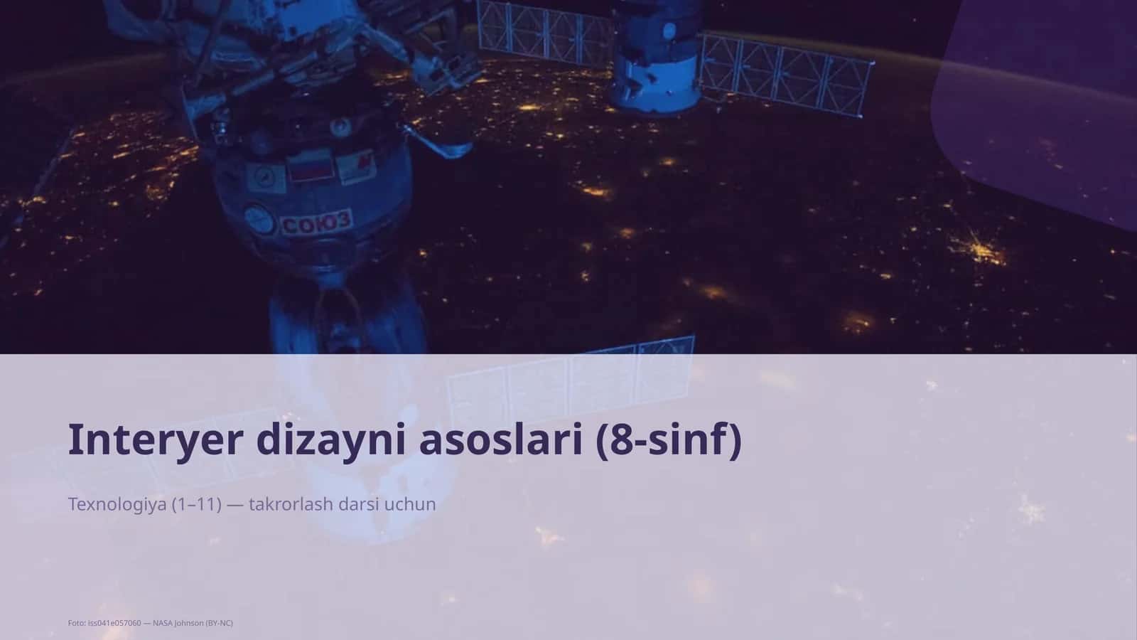 Interyer dizayni asoslari (8-sinf)