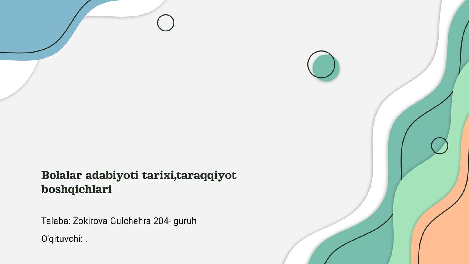 Bolalar adabiyoti tarixi,taraqqiyot boshqichlari