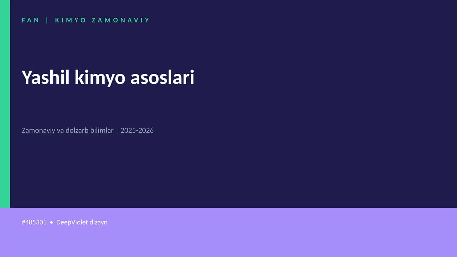 Yashil kimyo asoslari