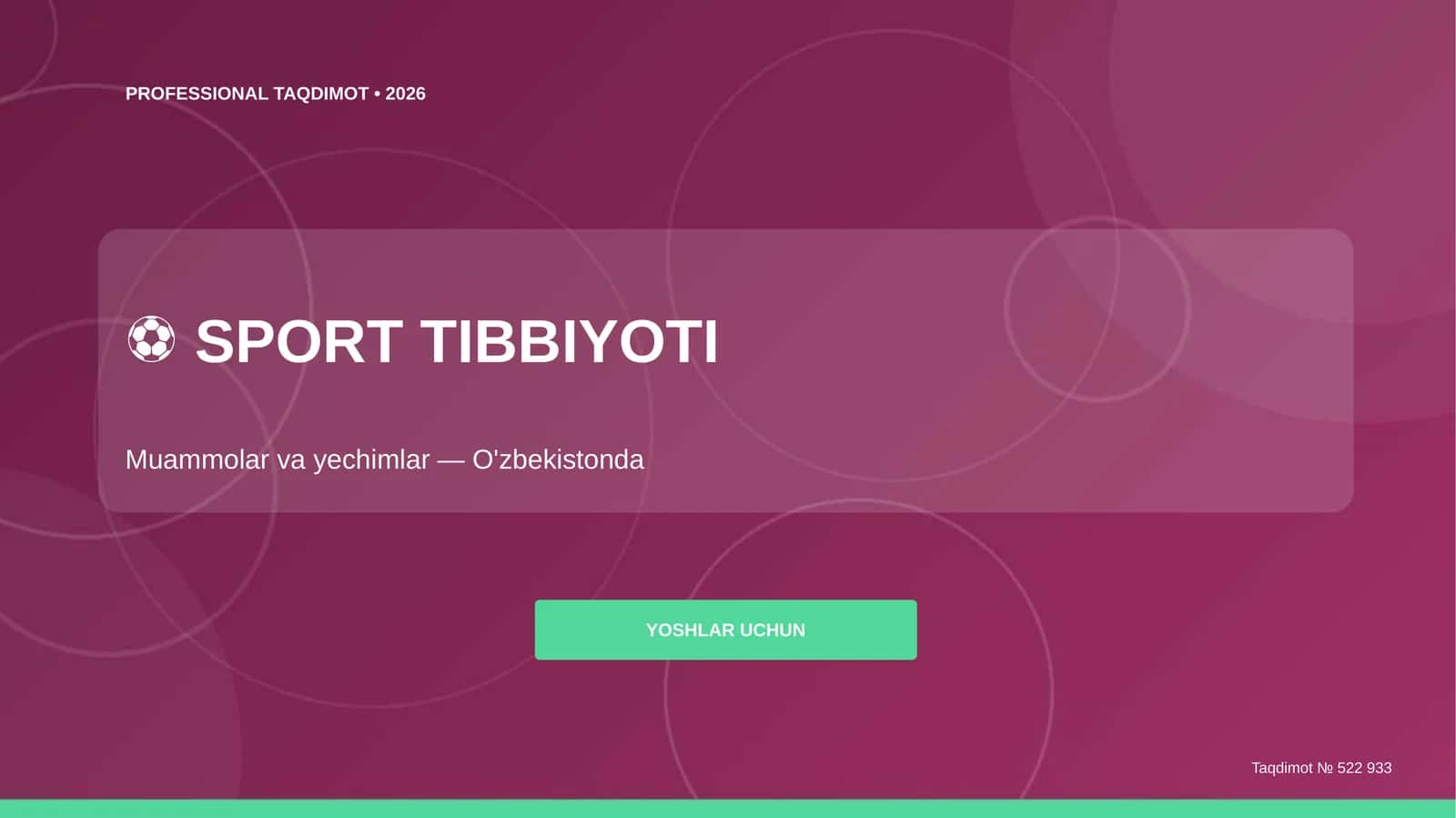 Sport Tibbiyoti: Muammolar va yechimlar