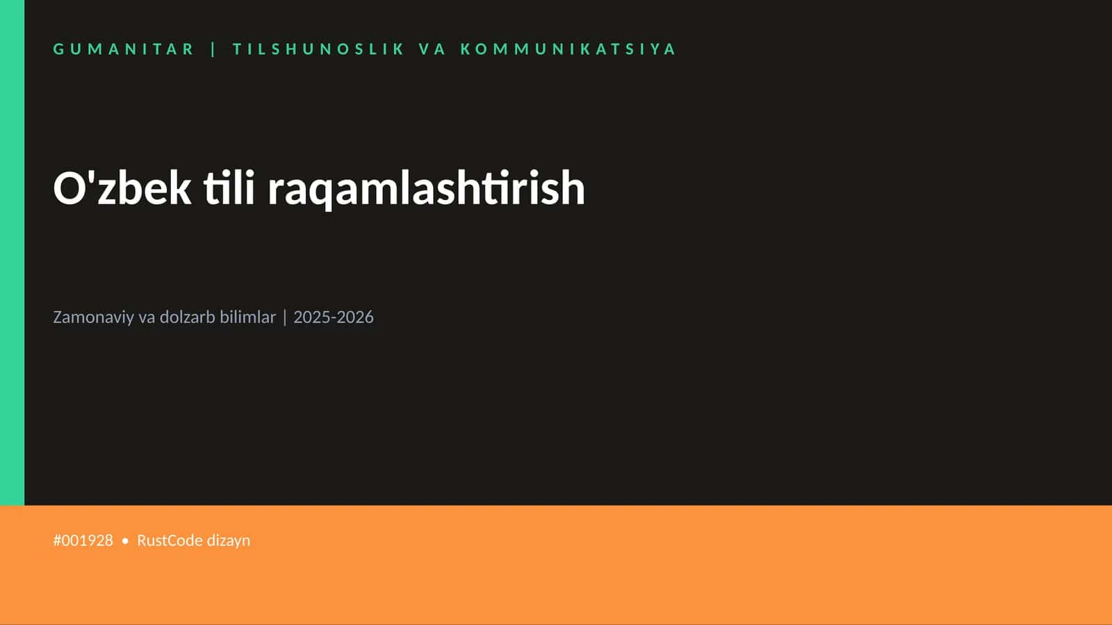 O'zbek tili raqamlashtirish