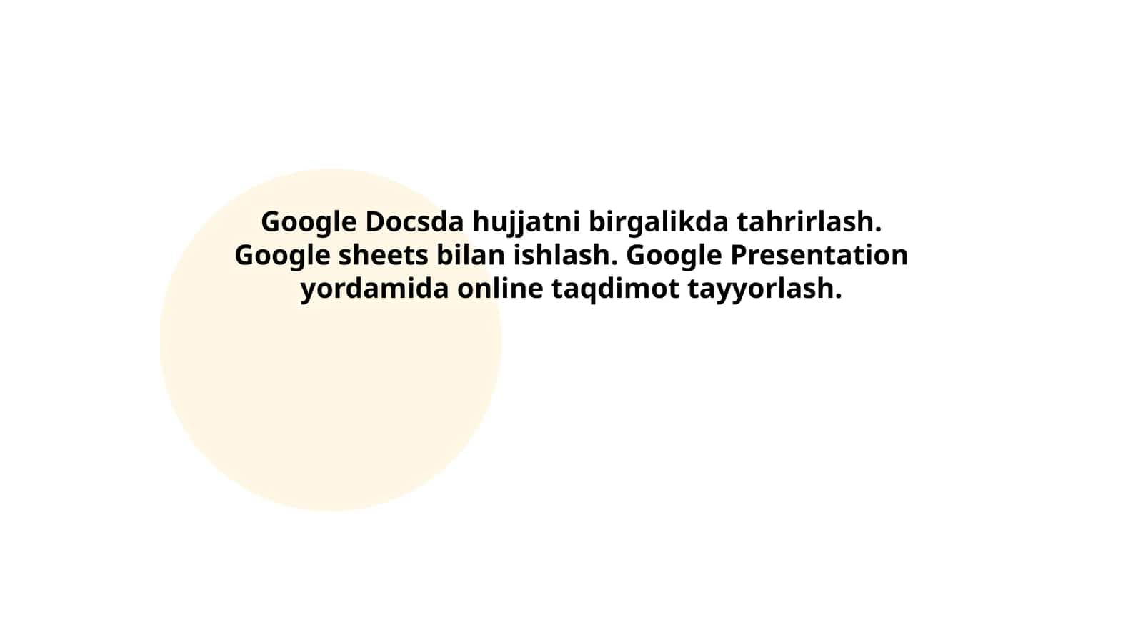 Google Docs, Google Sheets, Google Presentation
