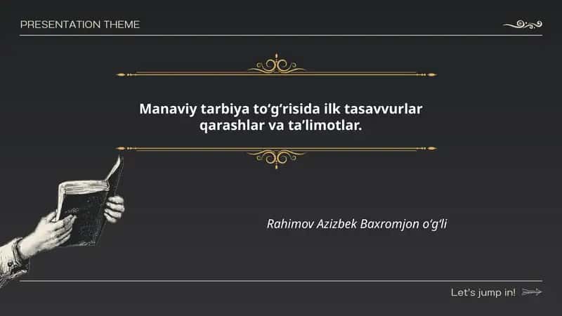 Manaviy tarbiya toʻgʻrisida ilk tasavvurlar qarashlar va taʼlimotlar