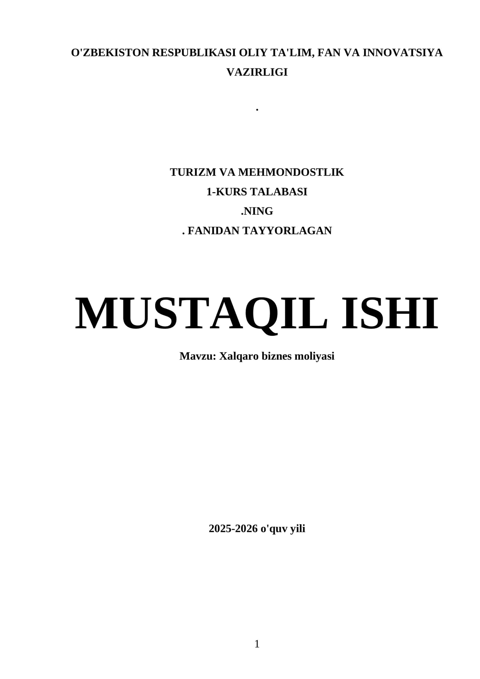 Xalqaro biznes moliyasi