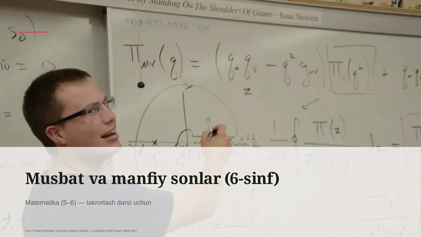 Musbat va manfiy sonlar (6-sinf)