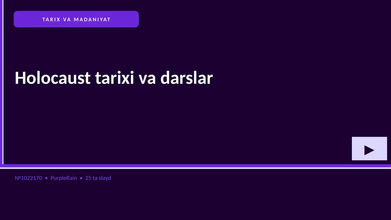 Holocaust tarixi va darslar