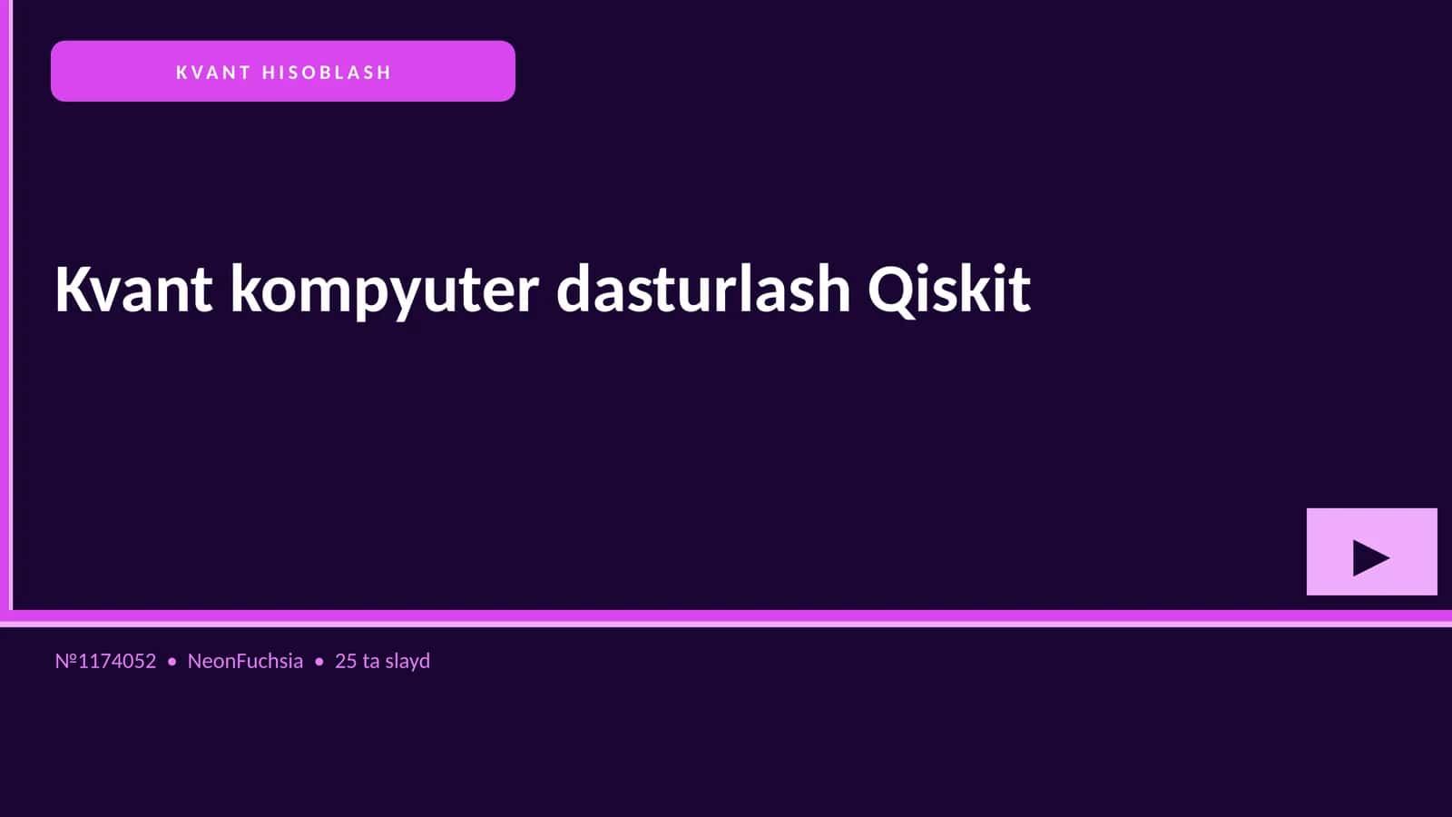 Kvant kompyuter dasturlash Qiskit