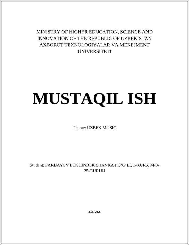 UZBEK MUSIC