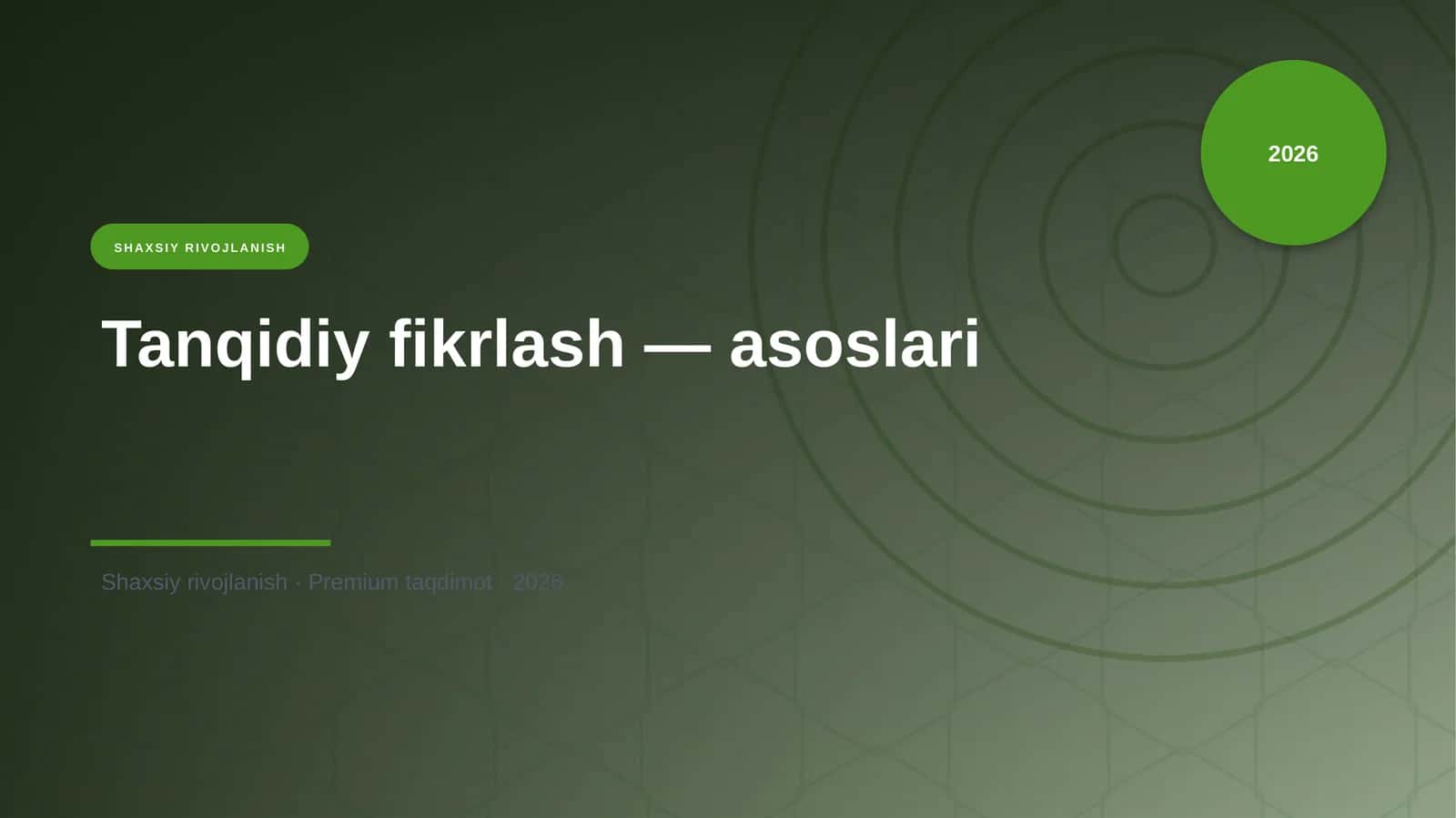 Tanqidiy fikrlash — asoslari
