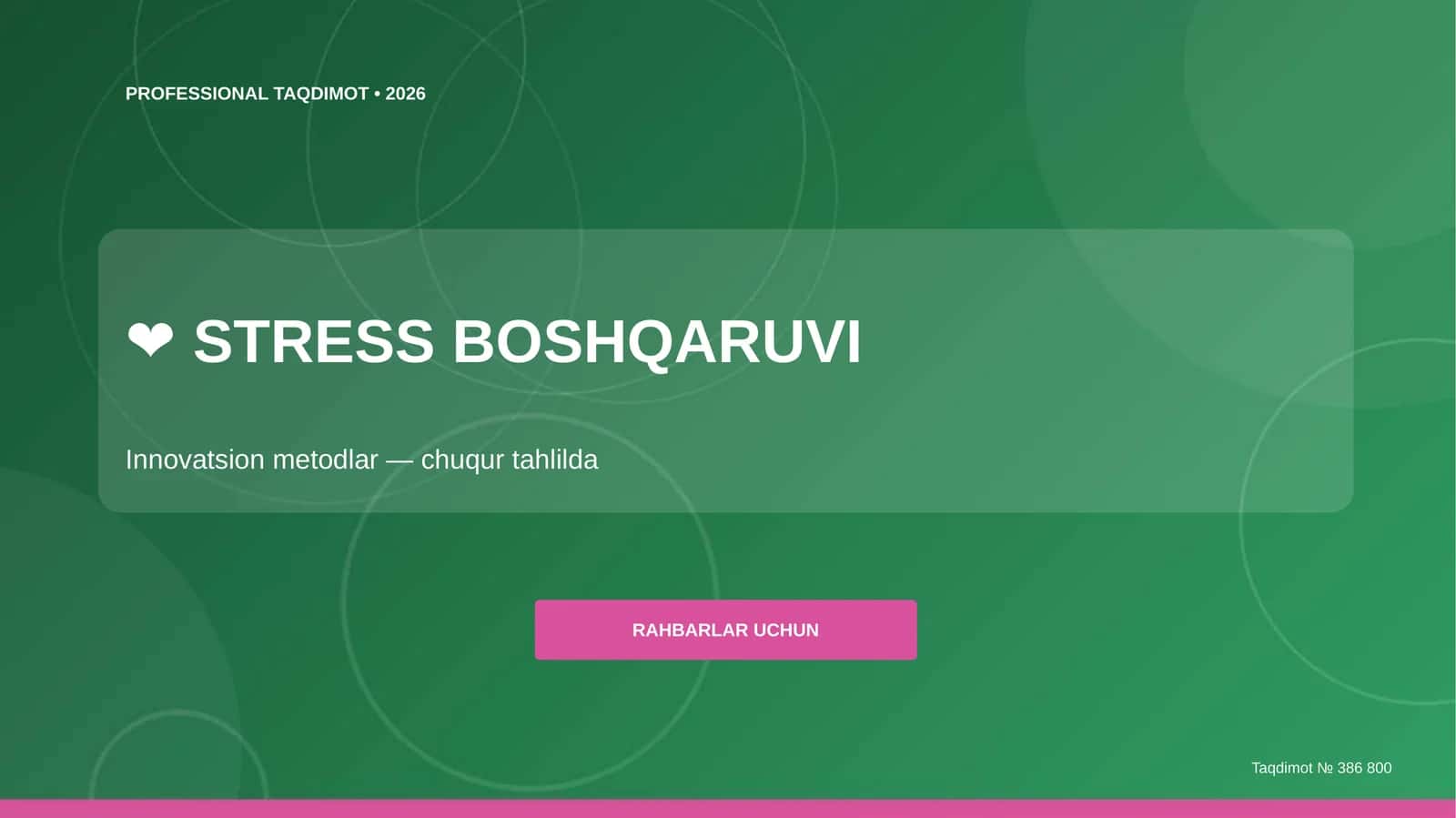 STRESS BOSHQARUVI
