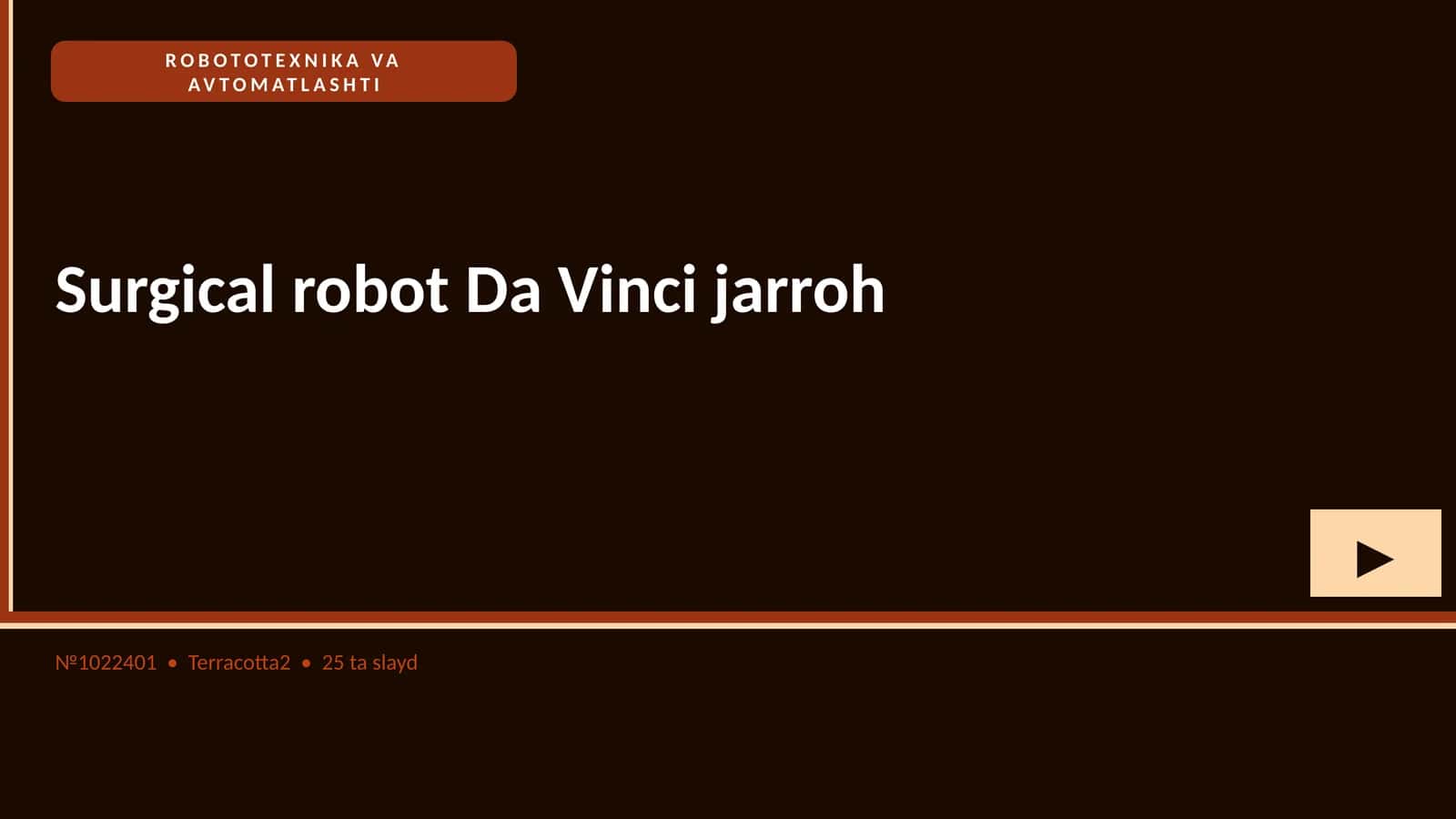 ROBOTOTEXNIKA VA AVTOMATLASHTI