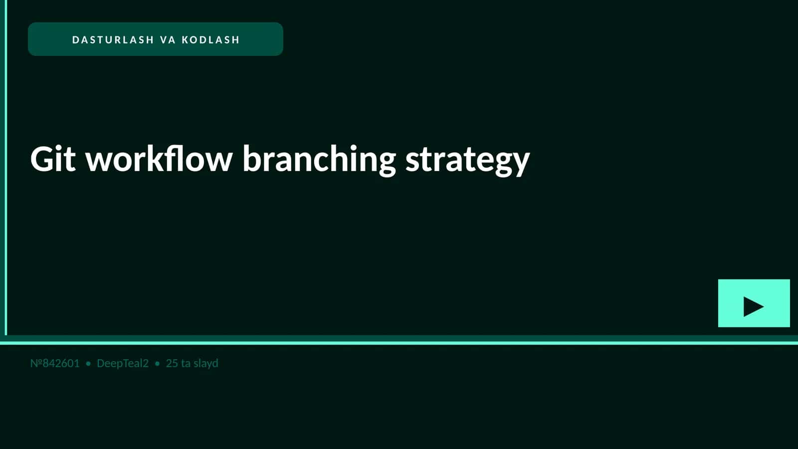 Git workflow branching strategy