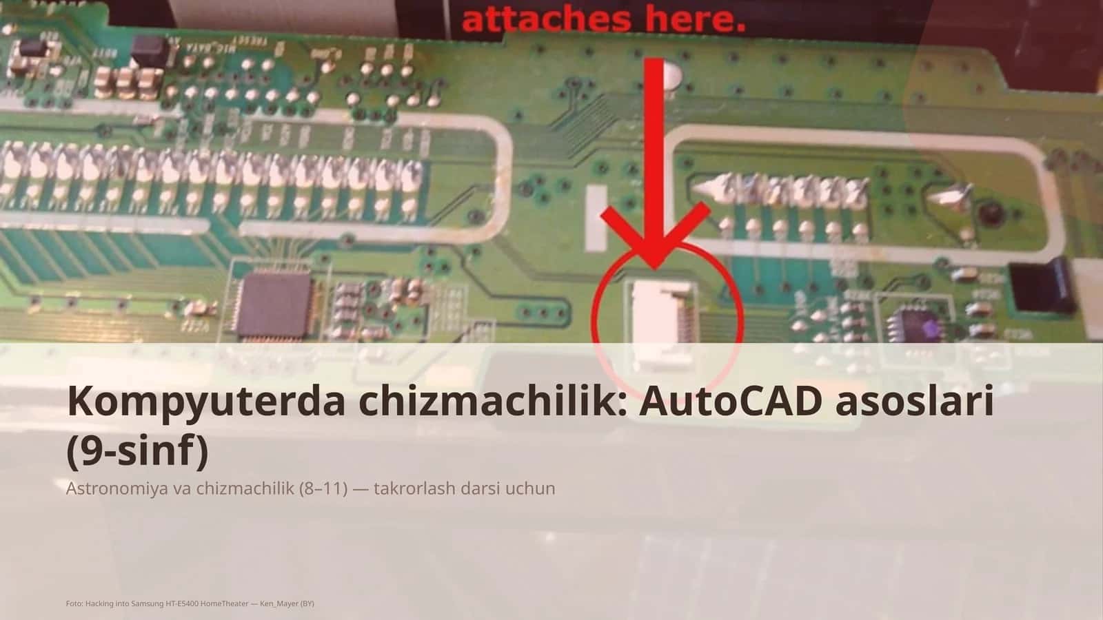 Kompyuterda chizmachilik: AutoCAD asoslari (9-sinf)