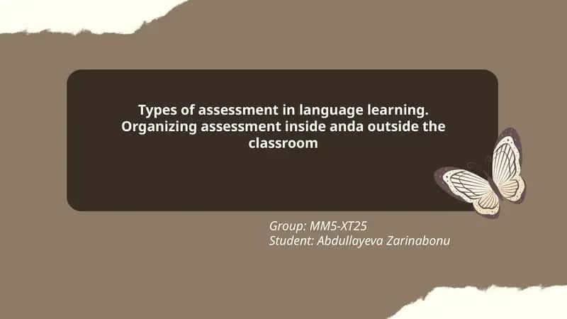 Types of assessment in language learning