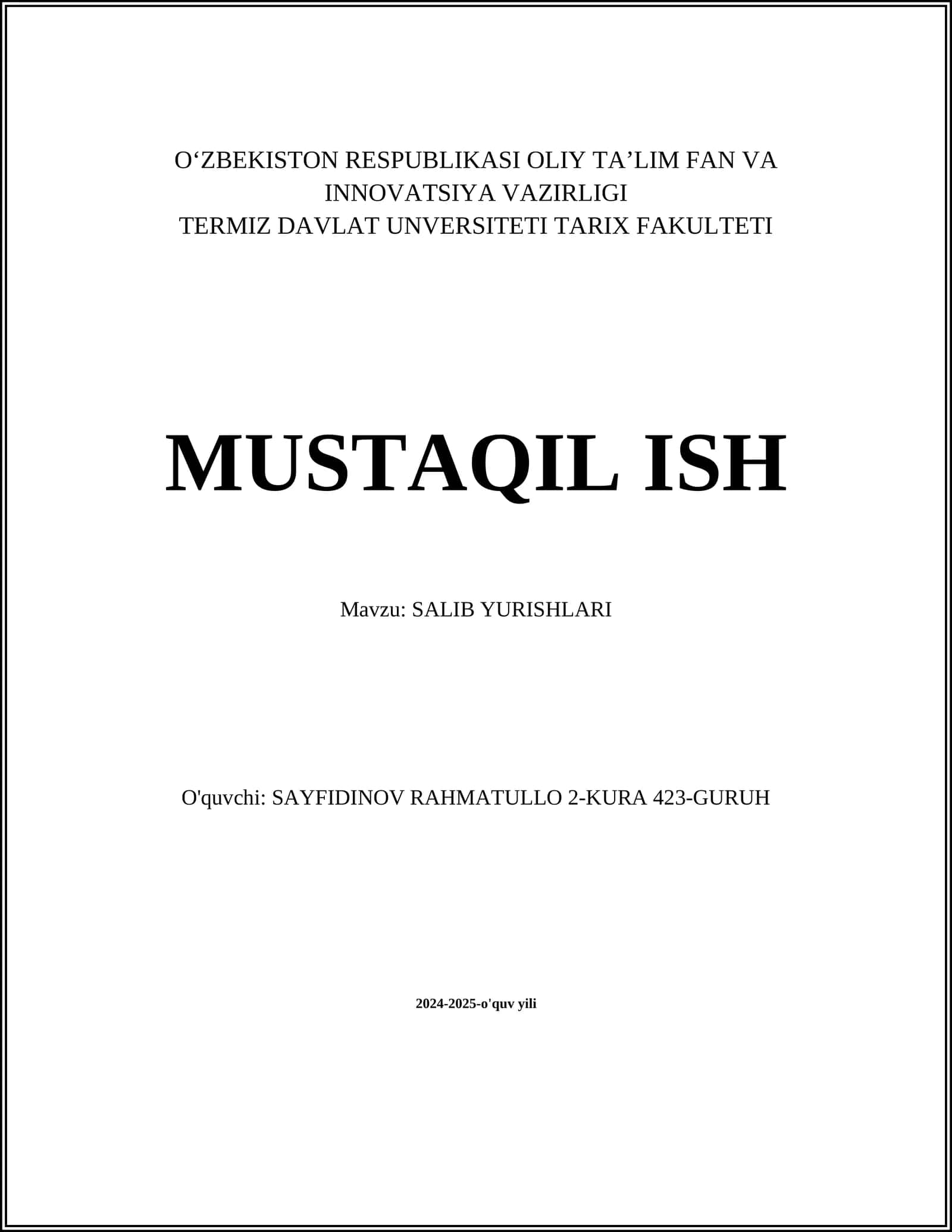 SALIB YURISHLARI