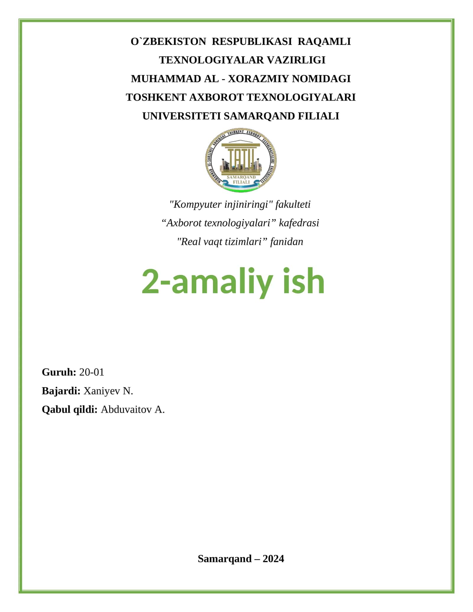 FreeRTOS vazifalarni o’chirish (Task Deletion). Vazifalarni o’chirishni ko’rsatish